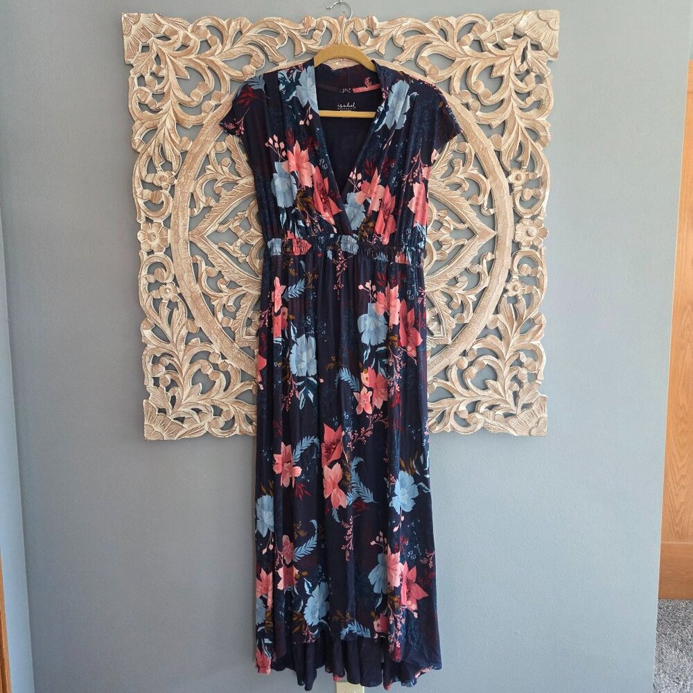 Isabel Maternity by Ingrid & Isabel Blue Pink floral Maternity dress size XXL